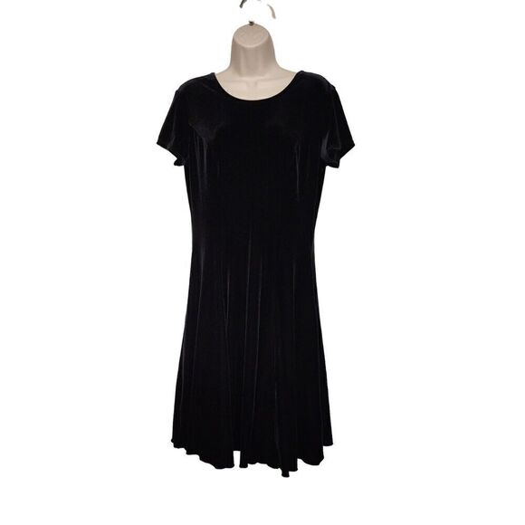 Rivar's Fit & Flare Jennifer Velvet Dress Size 7/8 Color Black - Picture 3 of 9